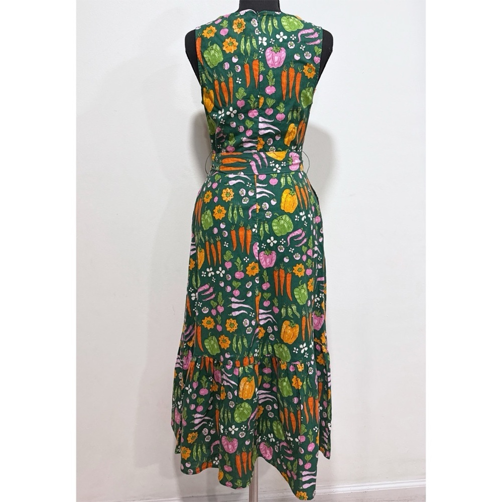 NWT Princess Highway Veggies Patch Garden Carrots Bellpepper Print Midi Dress 4​ - Picture 7 of 12